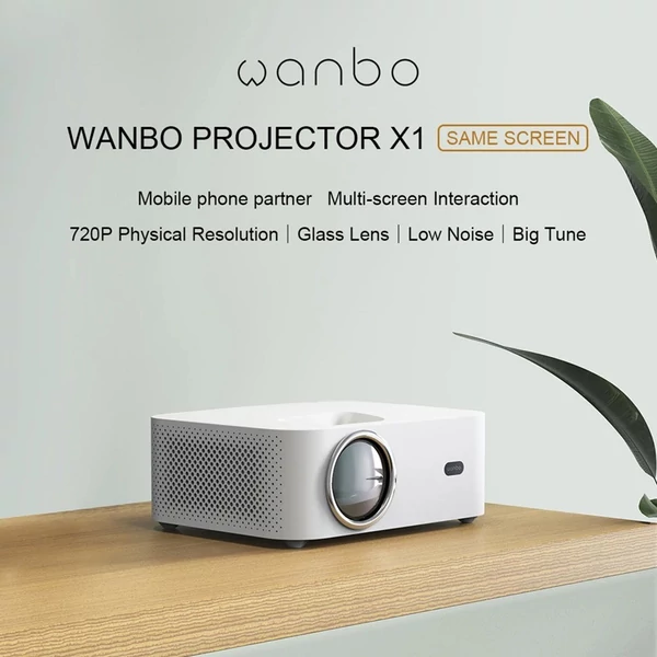 Wanbo X1 OSD projektor 1080P LCD tiszta vetítésű házimozi - Fehér