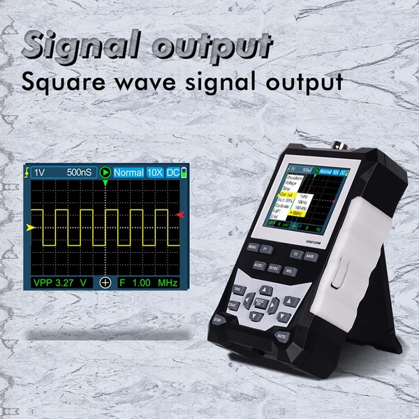 KKmoon DS0120M 320x240 nagy felbontású 2,4 hüvelykes TFT színes képernyő digitális oszcilloszkóp 120 MHz sávszélesség 500 MSa/s mintavételezési sebességű professzionális eszköz háttérvilágítású hullámforma tárolóval