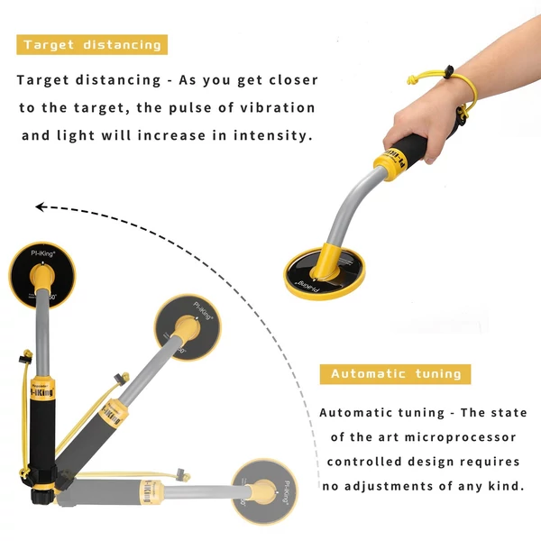 Pi-Iking 750 30 méteres célzó tűpont impulzus indukciós PI víz alatti fémdetektor vízálló fém kereső LED fény vibrációs jelzés