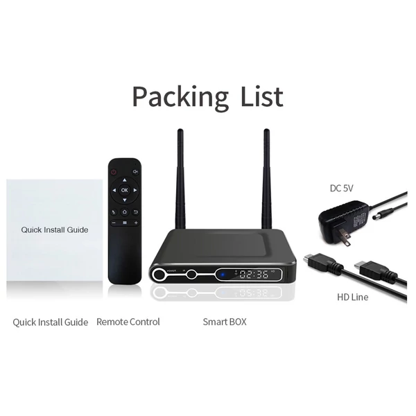 Smart Android 9.0 TV Box S922X Cortex-A73+A53 2.4G és 5G WiFi 1000M LAN H.265 VP9 Dekódoló Miracast HD Media Player BT 4K HD - 4GB / 32GB