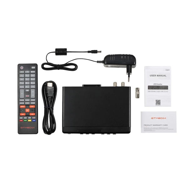 GTMedia X8 COMBO HD digitális TV-vevő WiFi DVB-S/S2/S2X H.265 támogatással Multi-stream/T2-MI CA KÁRTYA