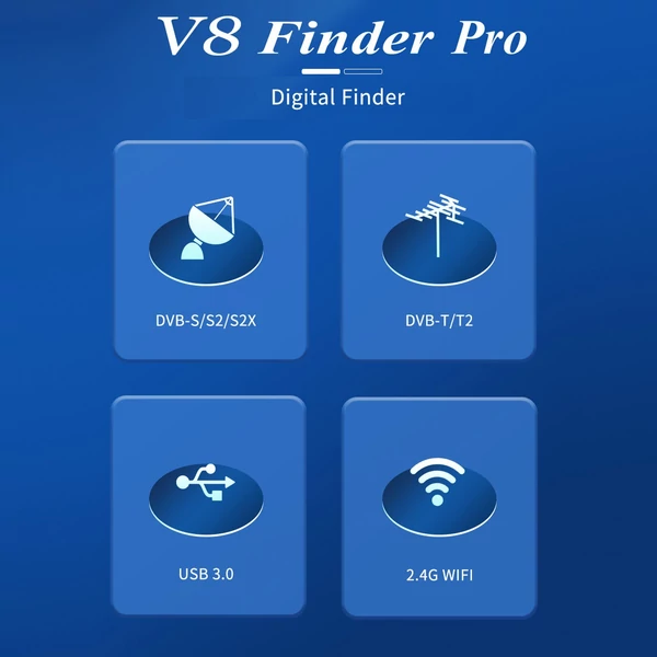 GTMEDIA V8 Finder Pro TV jelkereső mérő DVB-S/S2/S2X/T/T2/C jelvevő 4,3 hüvelykes LCD kijelző H.265 automatikus szögszámítás 4000 mAh akkumulátor