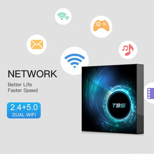 T95 Android 10.0 Smart TV Box Allwinner H616 négymagos 64 bites 4K médialejátszó - 4GB + 64GB