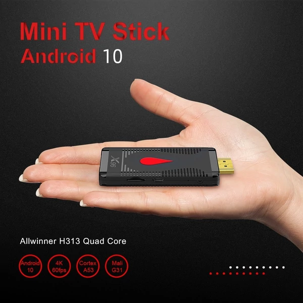 X96 S400 TV Stick 4k Smart TV Box okosító 2.4G Wifi Android 10 - 2GB+16GB