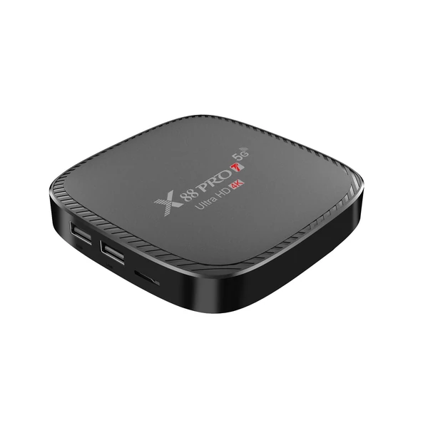 X88 PRO T Android 10.0 Smart TV Box UHD 4K Media Player Allwinner H313 Négymagos H.265 VP9 2.4G/5G Kétsávos WiFi 100M LAN távirányítóval - 2GB+16GB