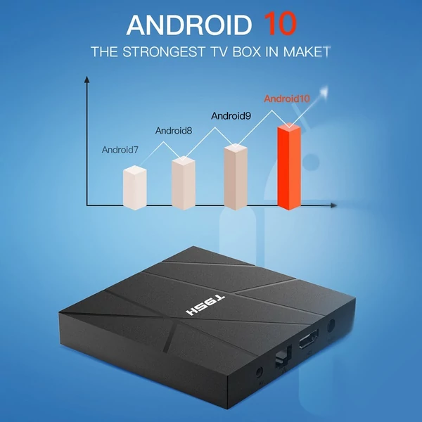 T95H Android 10.0 Smart TV Box Allwinner H616 négymagos 64 bites 6K médialejátszó LCD kijelző - 4GB+32GB