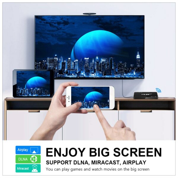 R9 Android 9.0 2.4G/5G WiFi Digital TV Box 4K médialejátszó távirányítóval