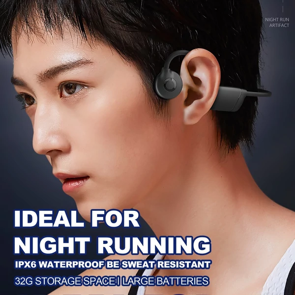 BH328 Bone Conduction fejhallgató 32 GB MP3 lejátszó vezeték nélküli BT5.3 fülhallgató IPX6 vízálló sport fejhallgató kihangosító mikrofonnal