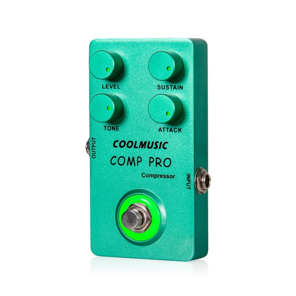 COOLMUSIC True Bypass gitáreffektus pedálok 4 forgó gombbal és lábkapcsolóval elektromos gitárhoz, basszusgitárhoz - C-CS01