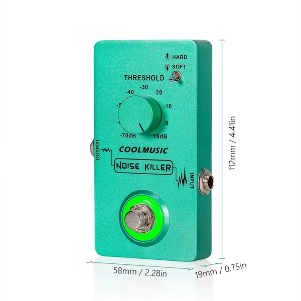 COOLMUSIC True Bypass gitáreffektus pedálok 4 forgó gombbal és lábkapcsolóval elektromos gitárhoz, basszusgitárhoz - C-CS02