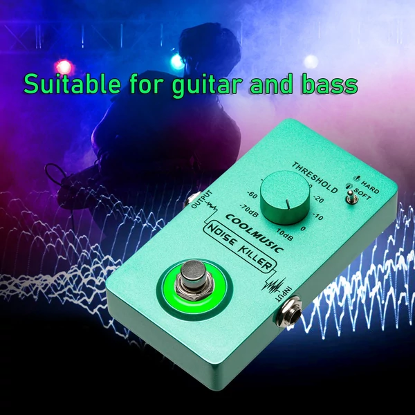 COOLMUSIC True Bypass gitáreffektus pedálok 4 forgó gombbal és lábkapcsolóval elektromos gitárhoz, basszusgitárhoz - C-CS02