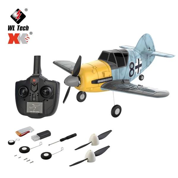 WLtoys A250 RC siklórepülőgép 2,4 GHz-es 4 csatornás 6 tengelyes Gyro BF109 modell - Kék