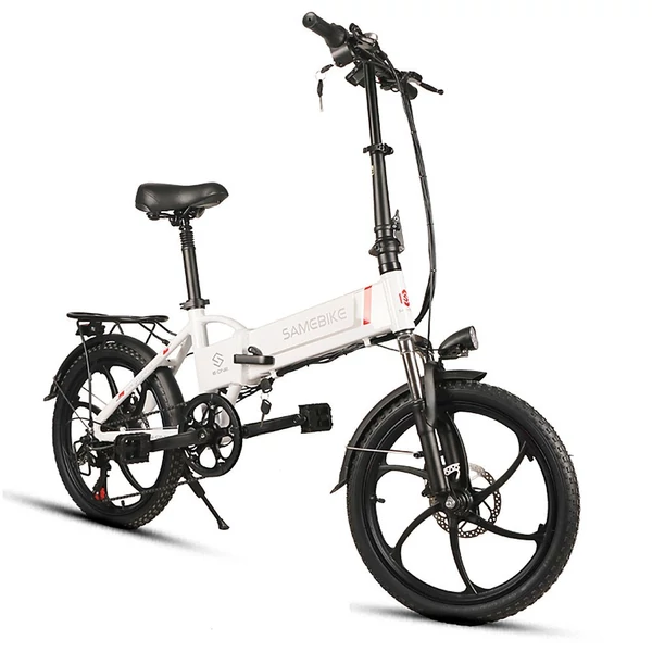 Samebike 20LVXD30 elektromos kerékpár 48V 350W 10.4AH akkumulátor Max sebesség 35km/h - Fehér