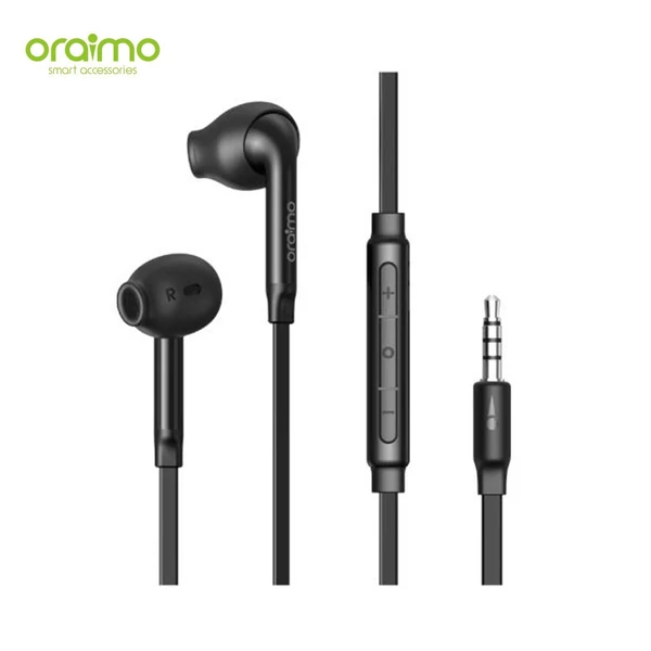 Oraimo 3,5 mm-es vezetékes Mermaid félig fülbe helyezhető fülhallgató - Fekete