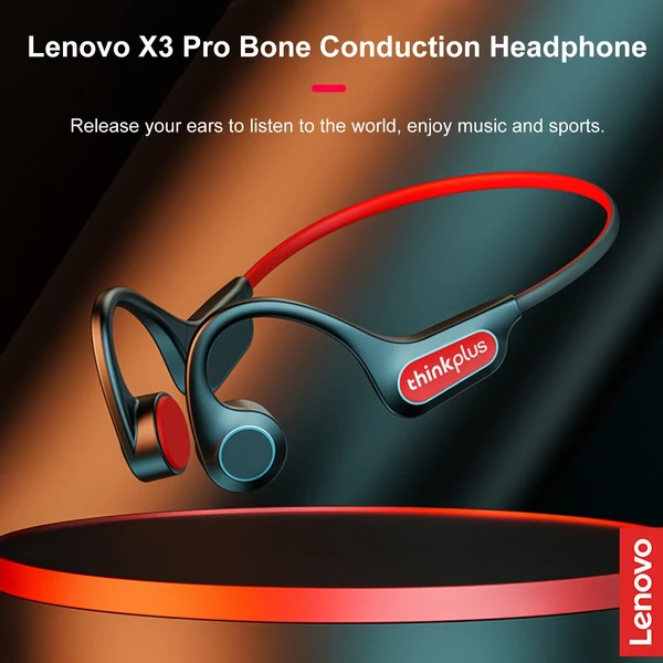 Lenovo X3 Pro Bone Conduction vezeték nélküli BT5.3 fülhallgató sport fejhallgató vízálló kihangosító mikrofonnal - Fehér