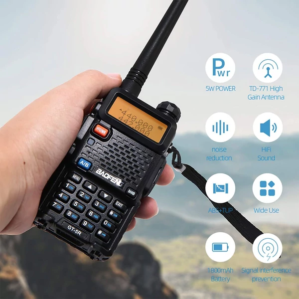 BAOFENG UV-5R 5W Walkie Talkie FM adó-vevő kétirányú rádió