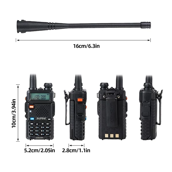 BAOFENG UV-5R 5W Walkie Talkie FM adó-vevő kétirányú rádió