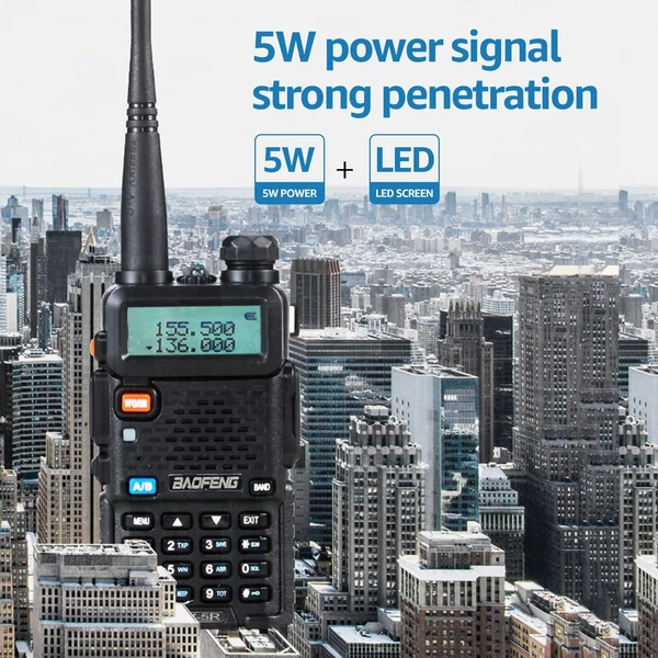 BAOFENG UV-5R 5W Walkie Talkie FM adó-vevő kétirányú rádió