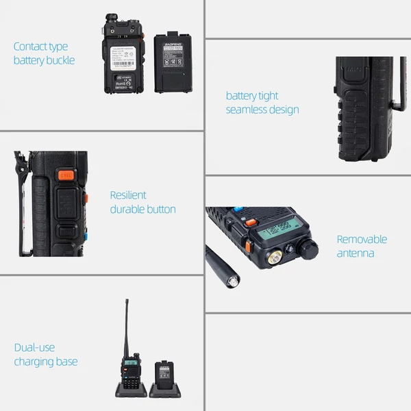 BAOFENG UV-5R 5W Walkie Talkie FM adó-vevő kétirányú rádió