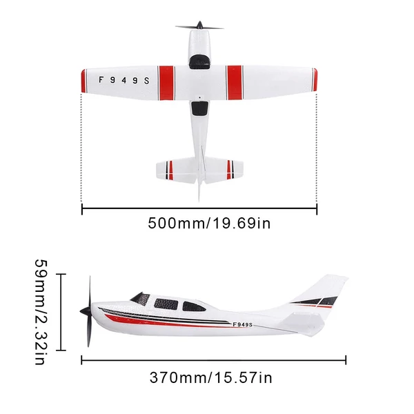 Wltoys F949S RC repülőgép 2.4G 3CH távirányítós EPP miniatűr modell - 1 akkumulátor