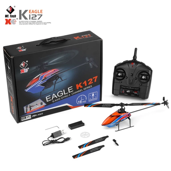 WLtoys K127 2.4G 4CH 6 tengelyes giroszkóp egy lapátos RC repülő fix magassággal RTF kezdőknek - 1 akkumulátor