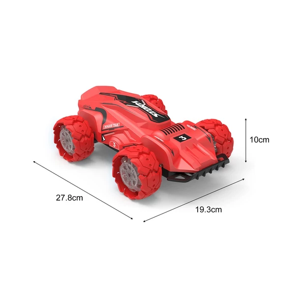 2,4 GHz-es RC Stunt autós távirányítós autós RC autós RTR 360 fokos elforgatás LED lámpával - Piros