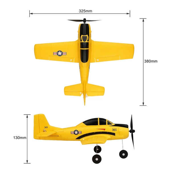 WLtoys A210 RC repülőgép 2,4 GHz-es 4 csatornás 6 tengelyes Gyro T28 modell