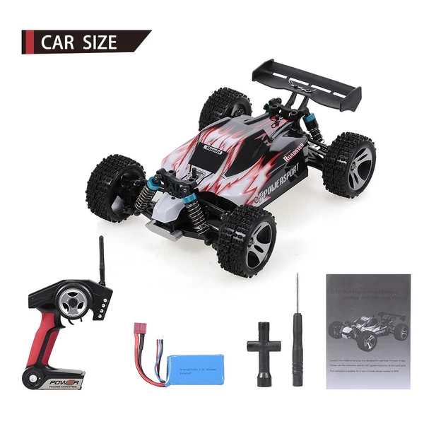 Wltoys A959 1:18 2,4 GHz RC terepjáró 4WD 45 km/h RTR - Piros