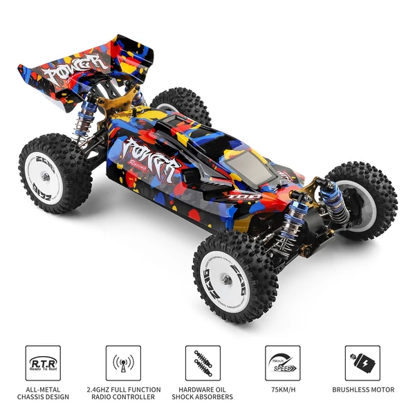 WLtoys XKS 124007 1/12 2,4 GHz 75 km/h Terepjáró teherautók Kefe nélküli motor fém alváz 4WD