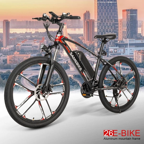 Samebike MY-SM26 elektromos kerékpár 48V 350W motor Max sebesség 30km/h - Fekete