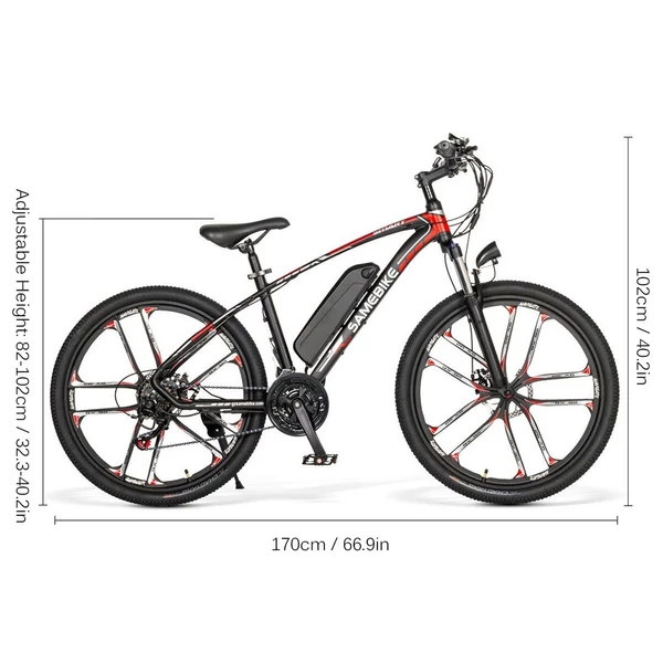 Samebike MY-SM26 elektromos kerékpár 48V 350W motor Max sebesség 30km/h - Fehér