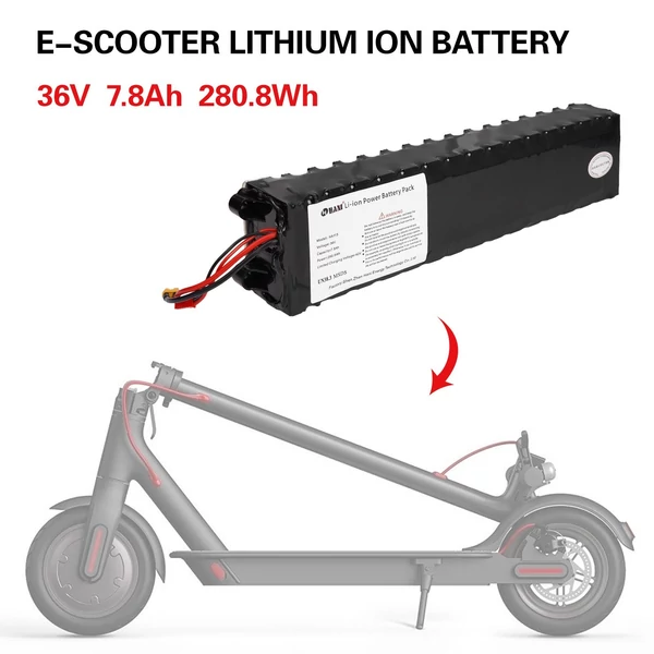 36 V 7,8 Ah 280,8 Wh elektromos robogó csere Li-ion akkumulátor csomag