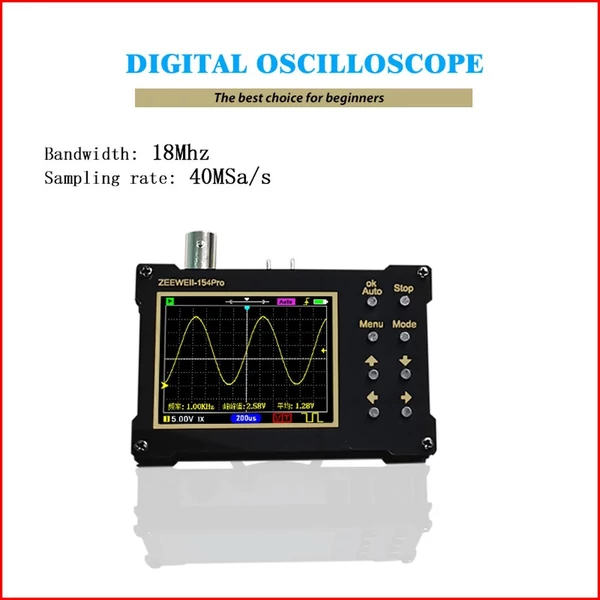 ZEEWEII DSO154Pro 2,4 hüvelykes TFT színes képernyő digitális oszcilloszkóp 40 MSa/s mintavételi sebesség támogatás - 18 MHZ sávszélesség