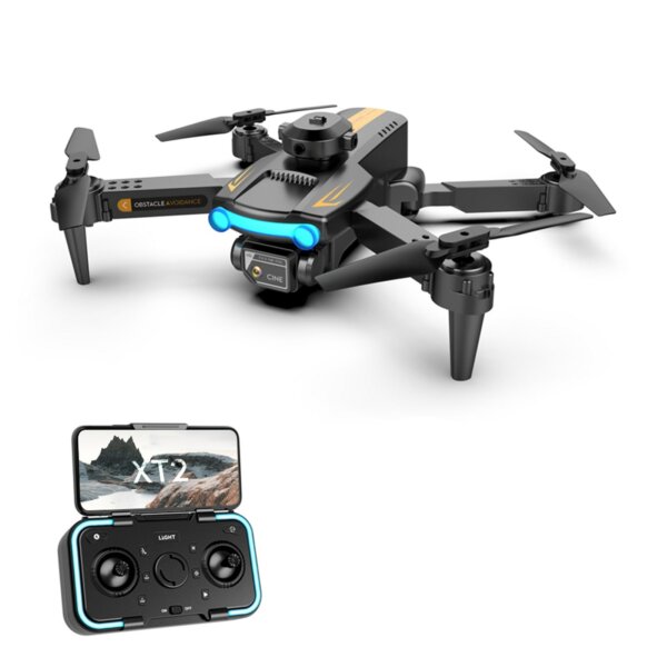 4K kettős kamerás távirányítós quadkopter négyoldali akadályelkerülő funkcióval, optikai áramlás pozícionálással, gesztusfotózással, tárolótáskával - Fekete, 1 akkumulátor