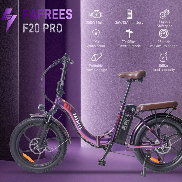 FAFREES F20 Pro összecsukható elektromos kerékpár - Lila