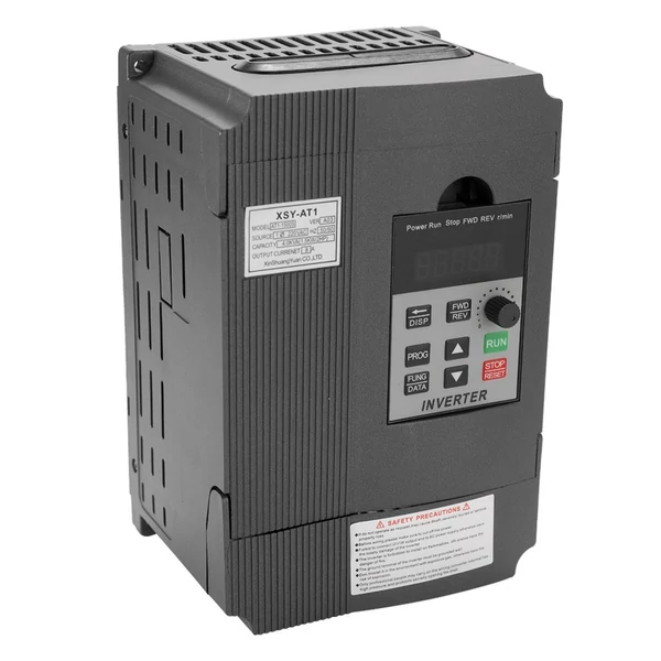 Univerzális VFD frekvencia-fordulatszám-szabályozó 2,2KW 12A 220 V AC motoros meghajtás, egyfázisú, háromfázisú kimenet, változtatható inverter AT1-2200S