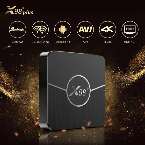 X98 Plus Android 11.0 Smart TV Box Amlogic S905W2 UHD 4K médialejátszó 2.4G/5G kétsávos WiFi BT AV1 VP9 H.265 dekódoló digitális kijelzős távirányító - 64 GB