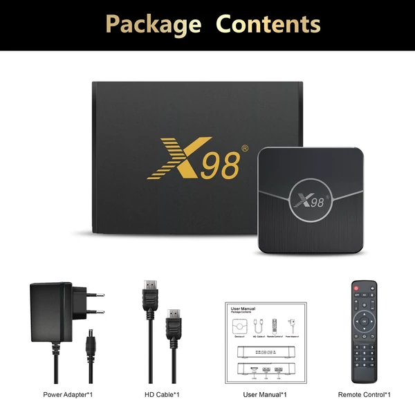 X98 Plus Android 11.0 Smart TV Box Amlogic S905W2 UHD 4K médialejátszó 2.4G/5G kétsávos WiFi BT AV1 VP9 H.265 dekódoló digitális kijelzős távirányító - 64 GB