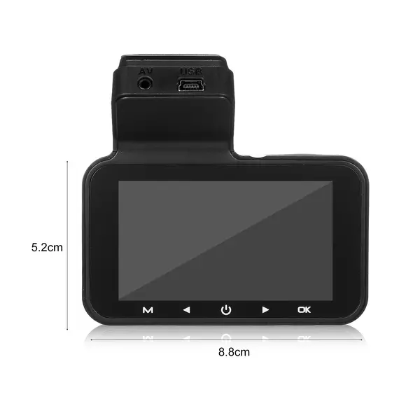 A18 HD Dual 3 hüvelykes kijelzős WiFi GPS autós DVR G-szenzoros baleseti rögzítéssel - Fekete