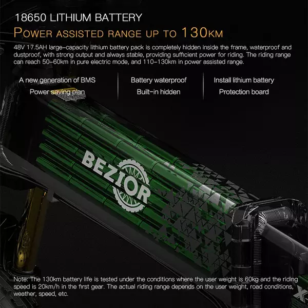 BEZIOR X-PLUS 1500W összecsukható elektromos kerékpár - Szürke