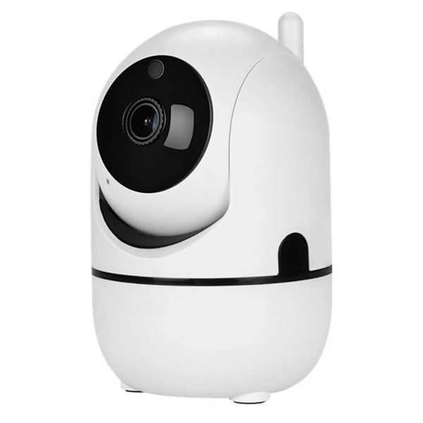 360 fokos 1080P vezeték nélküli WiFi kamera hangos kaputelefonnal, mozgásérzékeléssel, éjszakai látással, TF kártya tárolóhellyel - Fekete, 32 GB TF kártyával