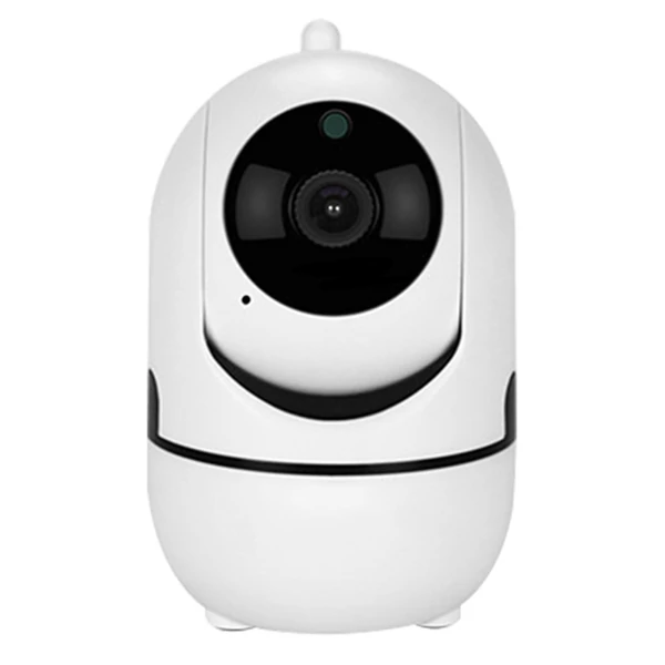 360 fokos 1080P vezeték nélküli WiFi kamera hangos kaputelefonnal, mozgásérzékeléssel, éjszakai látással, TF kártya tárolóhellyel - Fekete, 32 GB TF kártyával