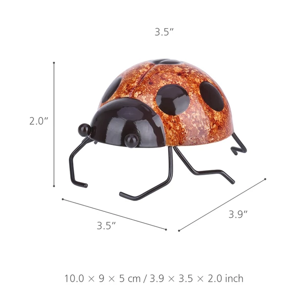 Tooarts Katicabogár fali dekoráció vas kézműves kert vagy gyerekszoba dekoráció - Narancs