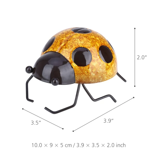 Tooarts Katicabogár fali dekoráció vas kézműves kert vagy gyerekszoba dekoráció - Sárga