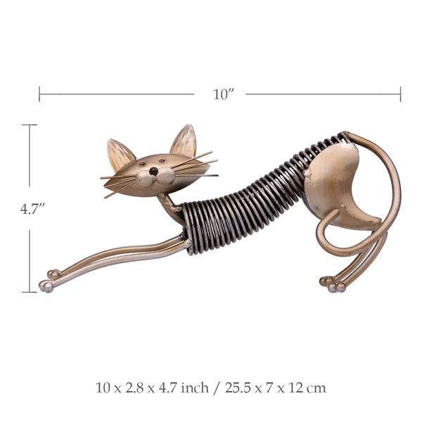 Tooarts fém szobrászat művészet tavaszi macska kézműves dekoráció lakberendezési dísz - Stílus 1