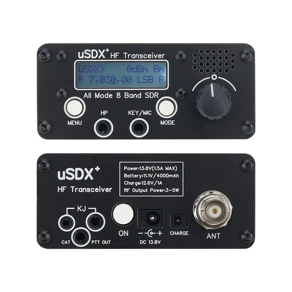 uSDR uSDX+Plus V2 8 sávos SDR adó-vevők HF SSB QRP hordozható nagyfrekvenciás rövidhullámú adó-vevők LCD kijelző hangszóró mikrofon