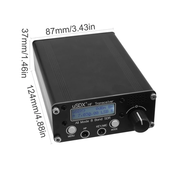 uSDR uSDX+Plus V2 8 sávos SDR adó-vevők HF SSB QRP hordozható nagyfrekvenciás rövidhullámú adó-vevők LCD kijelző hangszóró mikrofon