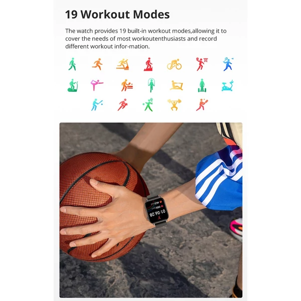 COLMI C60 Smart 1,85 hüvelykes IPS teljes érintőképernyős fitneszkövető sportóra - Ezüst