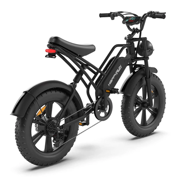 HAPPYRUN G50 E-bike 750W kefe nélküli motor 20*4,0'' vastag gumi elektromos hegyikerékpár - Fekete