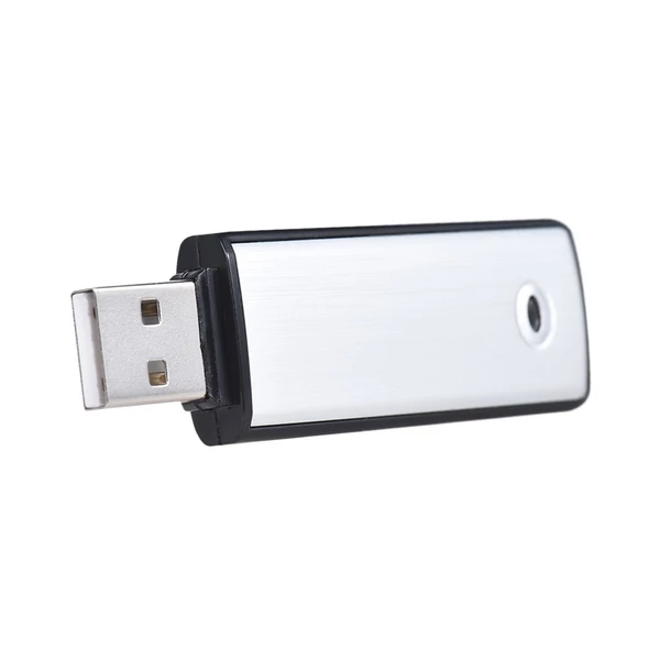 USB digitális hangrögzítő, flash meghajtó, pendrive 18 óra felvétel, újratölthető - 8 GB, fekete